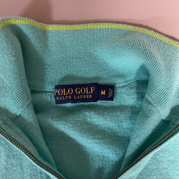 Ralph Lauren Polo Golf large merino wool turquoise vest! Size M - Picture 6 of 7